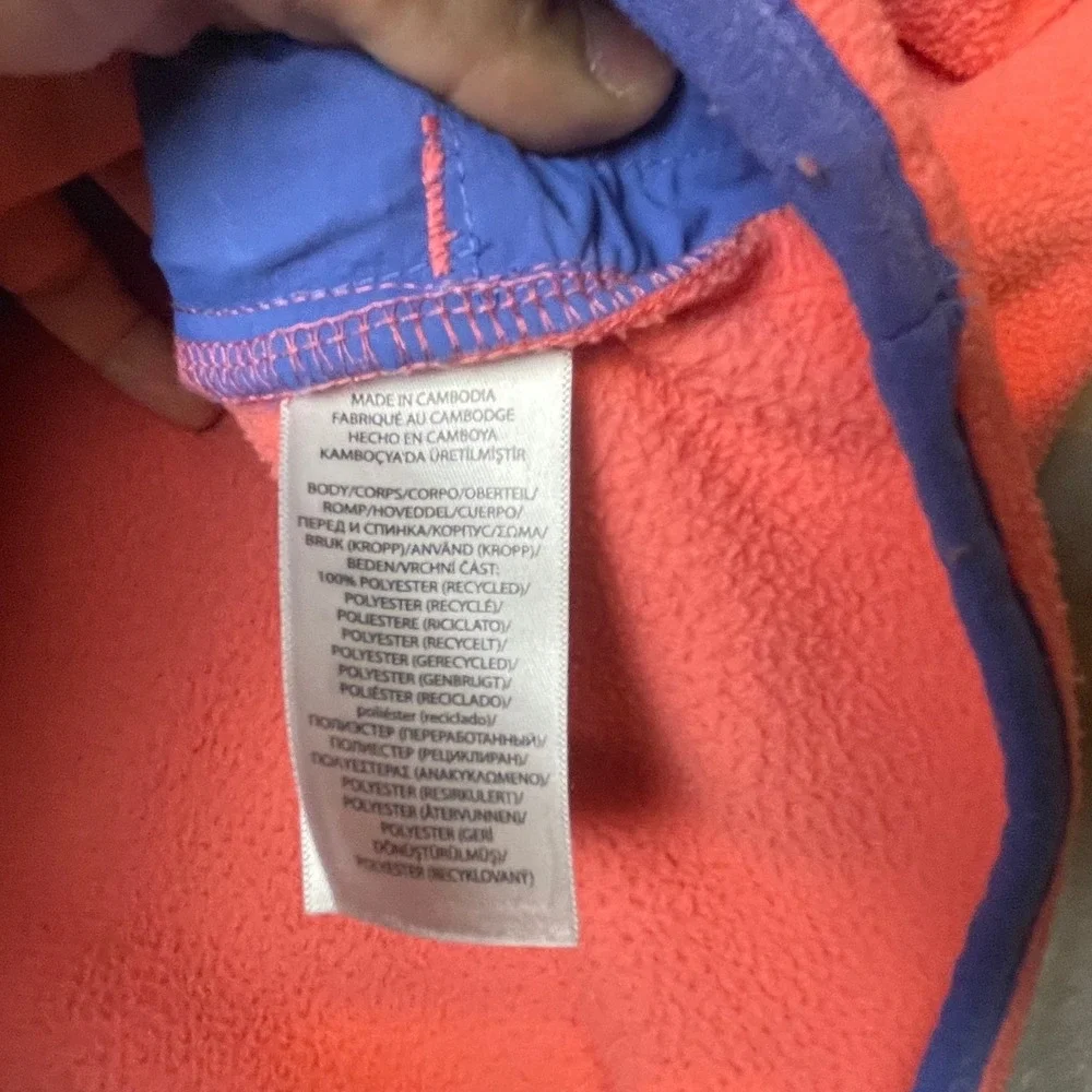 Polo Ralph Lauren‎ Fleece Pullover Snap Neck Sweatshirt Coral Blue XL